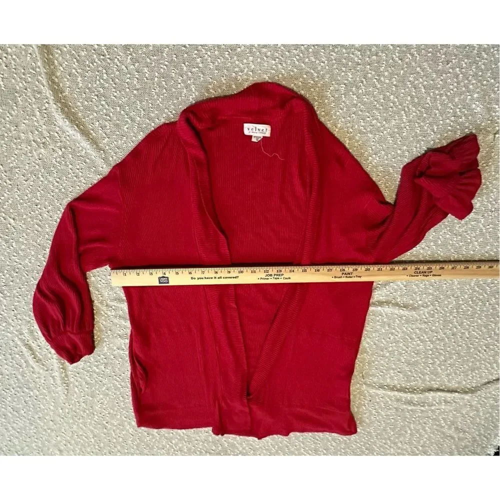 VELVET By Spencer & Graham Red Viscose Cardigan Medium